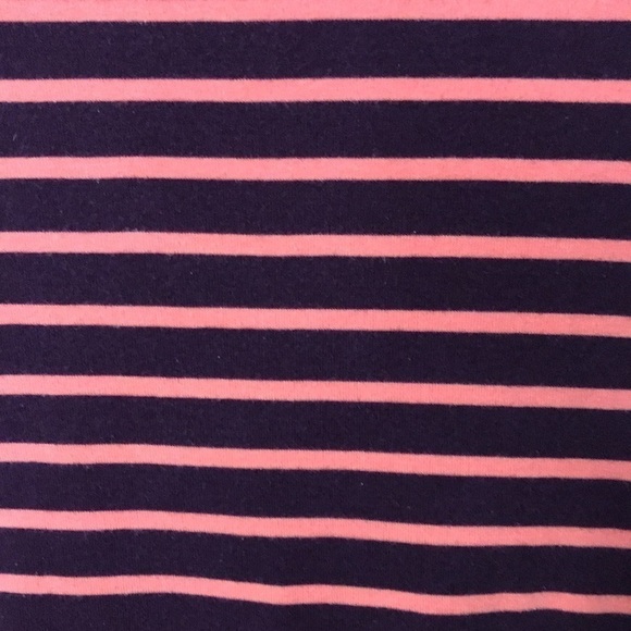 GAP Women’s Striped Tee Wine/Peach XXL Long Sleeves Crew Neck EUC Fall - Picture 2 of 11
